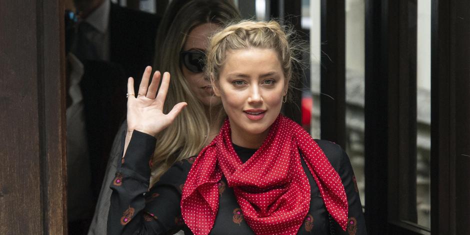 La actriz Amber Heard, al llegar a la Corte Suprema, en Londres, este miércoles.