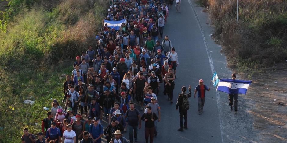 El pasado 23 de enero, migrantes centroamericanos cruzaron la frontera sur por el cauce del río Suchiate con la intención de llegar a los Estados Unidos.