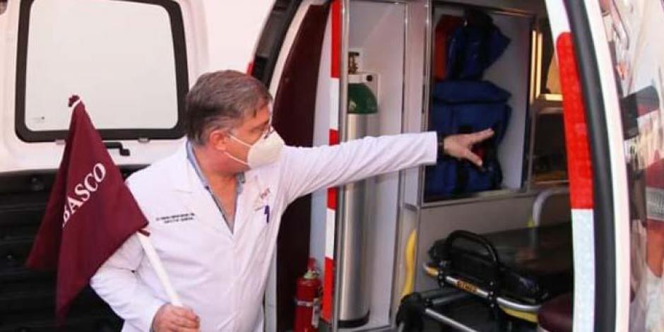 Fernando Mayans recibe equipo médico por parte del gobierno estatal, el pasado 15 de julio.