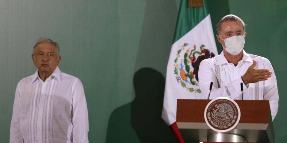 Ofrece Quirino Ordaz mensaje ante la visita del Presidente Andrés Manuel López Obrador.