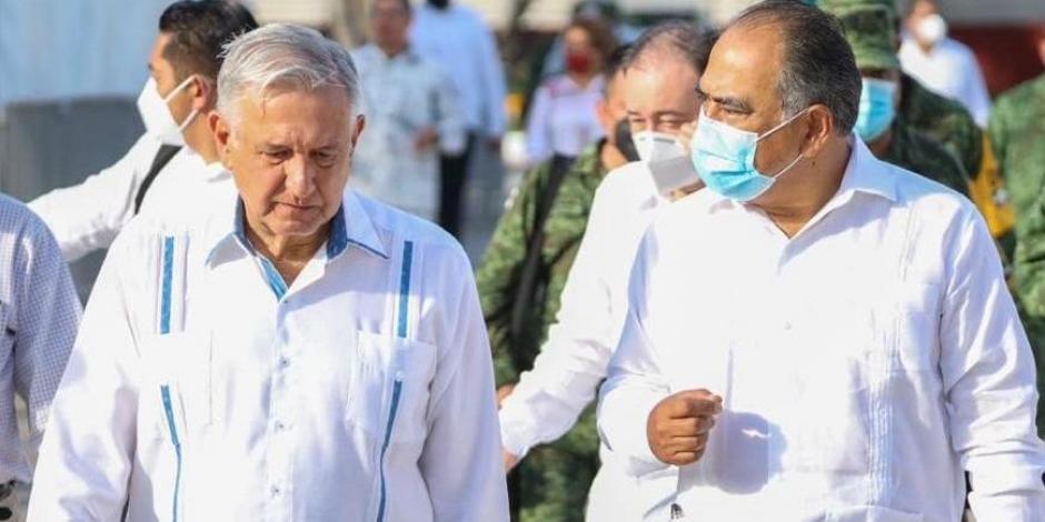 El presidente López Obrador y el gobernador de Guerrero, Héctor Astudillo, el pasado viernes.