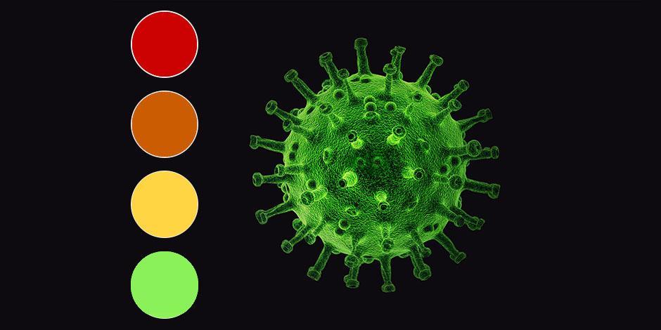 Rojo, naranja, amarillo y verde son los cuatro colores del semáforo epidemiológico.