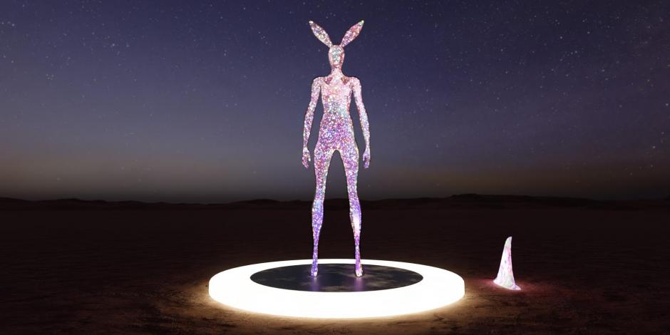 Vista de "Bunny Woman" en la edición virtual del festival Burning Man