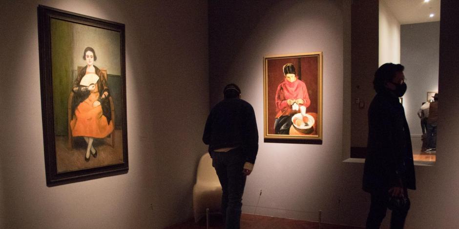 Recorrido para medios por la exposición "El París de Modigliani y sus contemporáneos", este lunes en el Palacio de Bellas Artes.