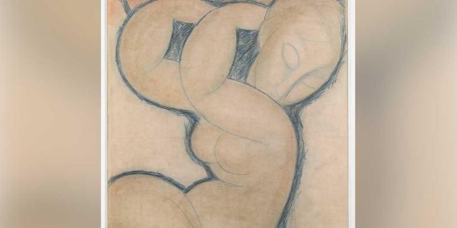 Amedeo Modigliani, Cariátide azul, lápiz azul sobre papel, ca. 1913.