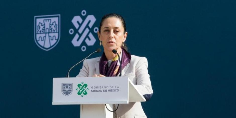 La Jefa de Gobierno de la Ciudad de México durante una conferencia de prensa.