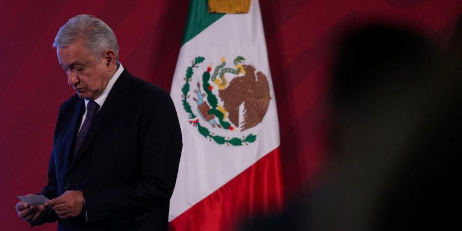 El presidente López Obrador en una de sus conferencias matutinas.