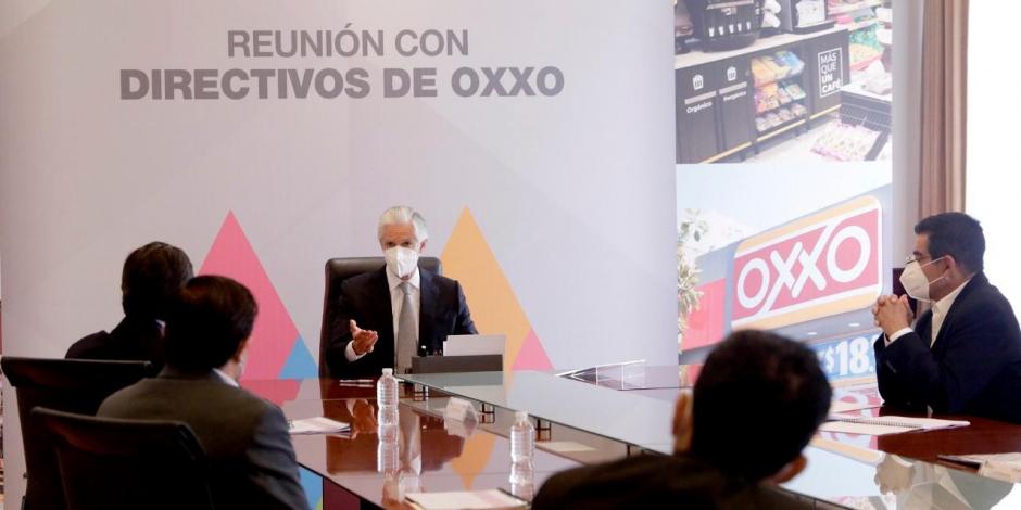 El gobernador del Edomex, Alfredo del Mazo, en reunión con ejecutivos de la IP