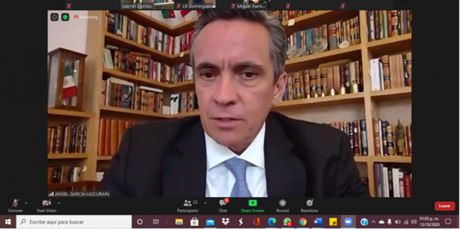 El presidente del IMEF. Ángel García-Lascurain Valero, en videoconferencia.