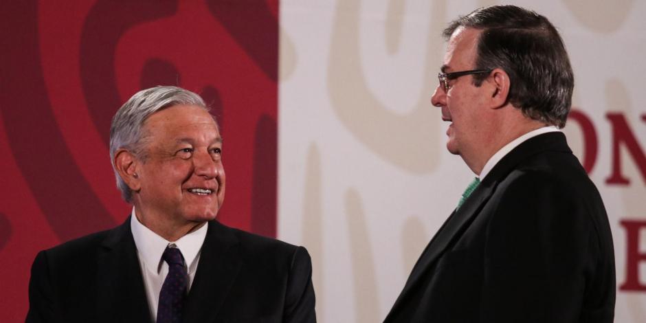 Andrés Manuel López Obrador, presidente de México, y Marcelo Ebrard, secretario de Relaciones Exteriores.