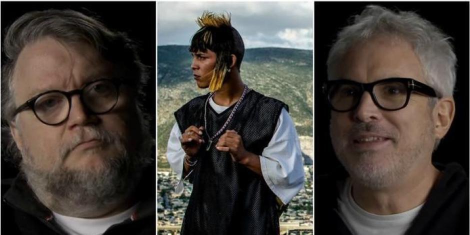 Guillermo del Toro, Alfonso Cuarón y el protagonista de "Ya no estoy aquí"