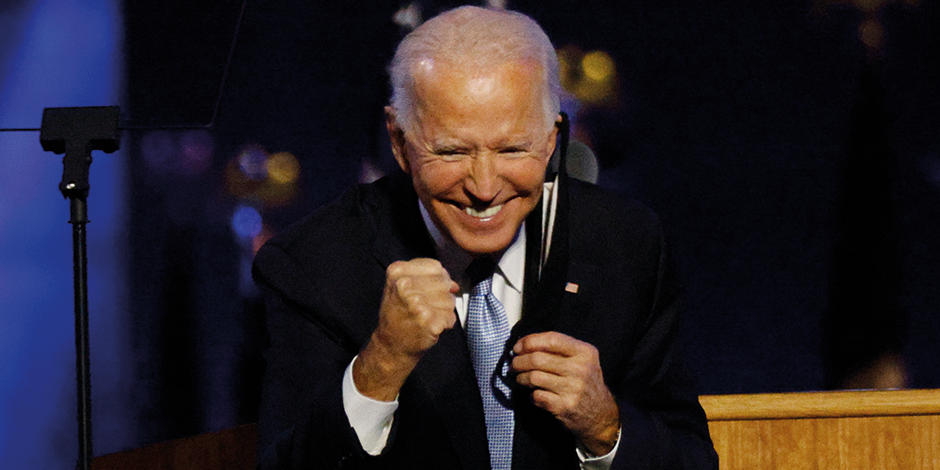 Joe Biden, presidente electo de Estados Unidos, en Delaware, tras su discurso de victoria.