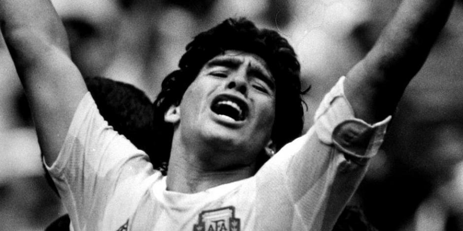 Diego Armando Maradona celebra el gol que le dio la victoria a la Albiceleste en el Mundial de México 1986.