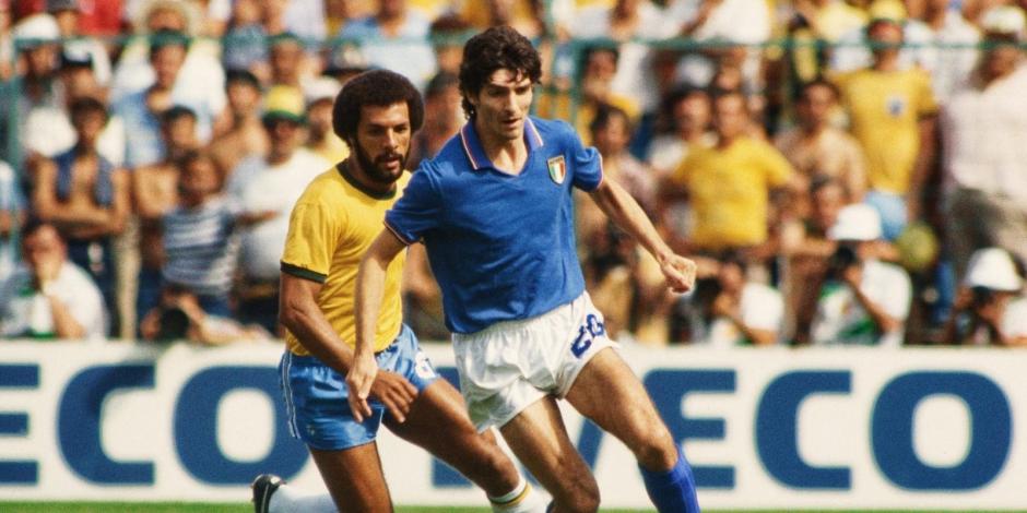 Paolo Rossi durante un partido con Italia en el Mundial de España 1982.