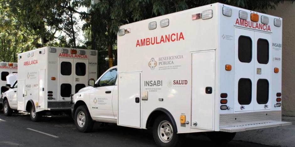 Ambulancias adquiridas por el Insabi y entregadas a Coahuila, Oaxaca y Chiapas.