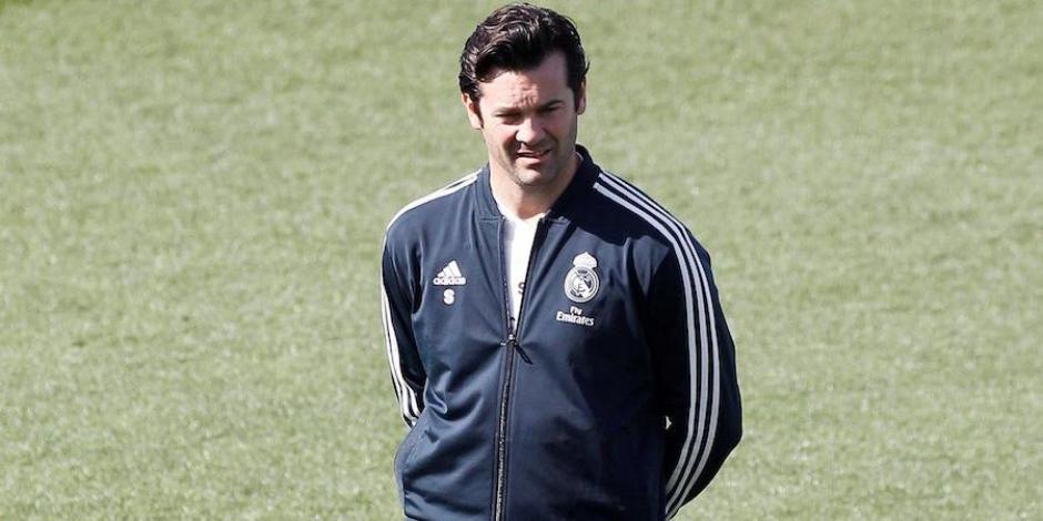 El entrenador argentino con el equipo del Real Madrid.