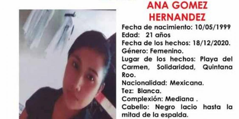La Fiscalía de Quintana Roo activó el Protocolo ALBA tras la desaparición de la joven, originaria de Chiapas.
