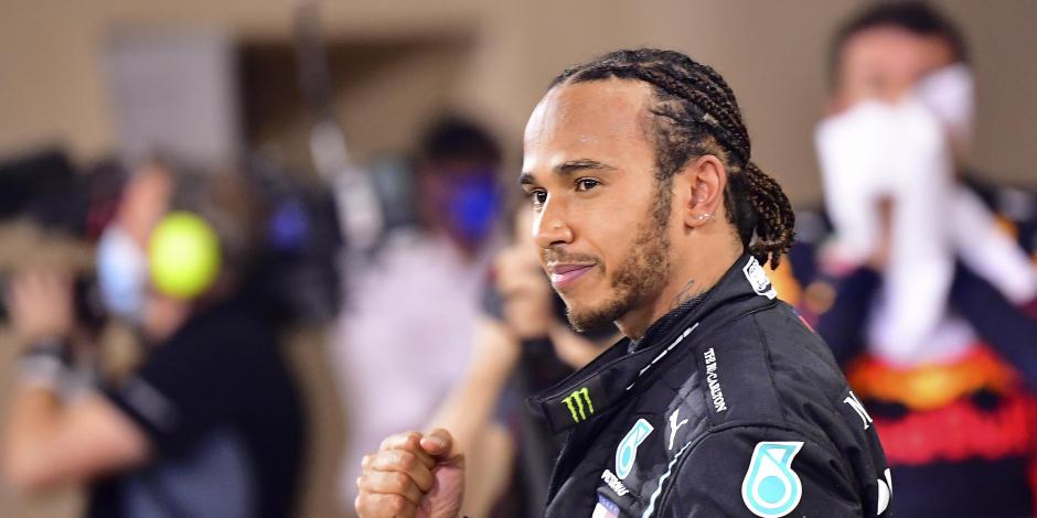 Lewis Hamilton celebra tras ganar el Gran Premio de Bahréin de Fórmula 1 el pasado 29 de noviembre.
