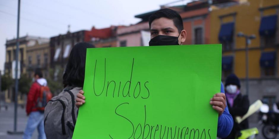Protesta en otro punto del Valle de México.