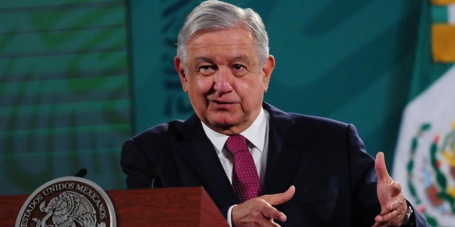 El Presidente López Obrador, ayer, en conferencia de prensa, al hablar sobre el arribo de nuevas dosis.