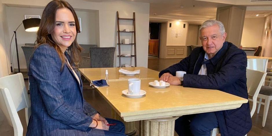 Luz Clara Flores, candidata de Morena a la gubernatura de Nuevo León, presumió un desayuno con el Presidente López Obrador, un día antes del positivo a Covid-19 de AMLO.