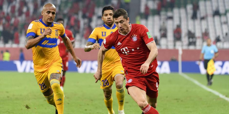 Una acción del duelo de la Final del Mundial de Clubes entre Tigres y Bayern Múnich