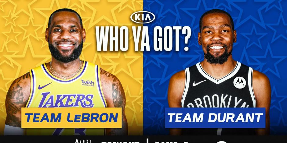 En el NBA All-Star 2021 se medirán Team LeBron vs Team Durant