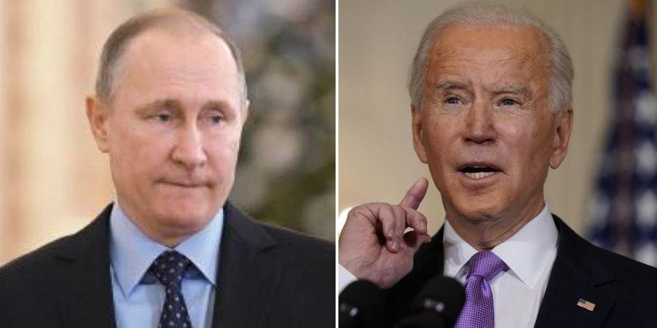 (Izq. a der.) Vladimir Putin y el presidente de Estados Unidos, Joe Biden.