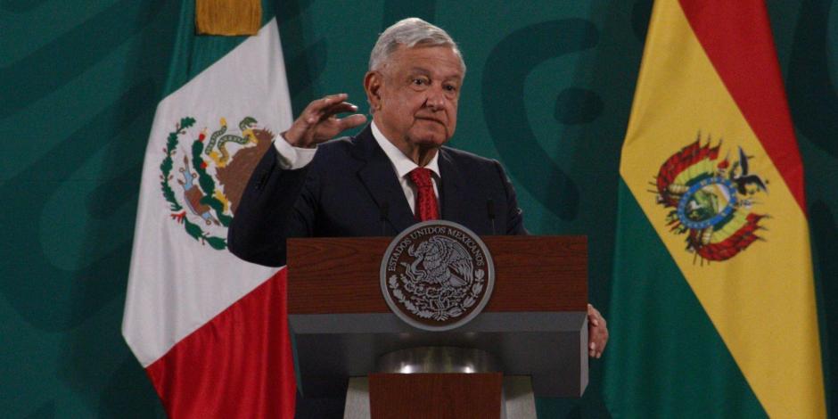 AMLO, Presidente de México, encabeza este martes 18 de mayo, desde Palacio Nacional, la mañanera.