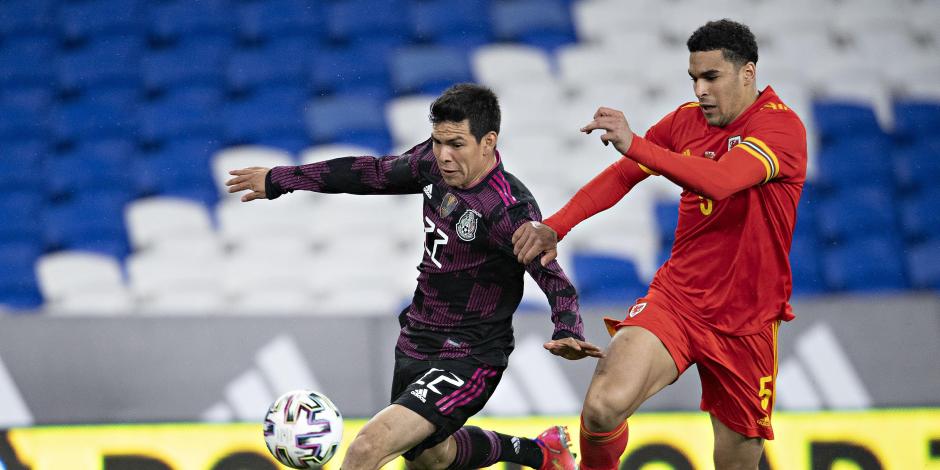 Hirving Lozano durante el juego entre la Selección Mexicana y Gales el pasado 27 de marzo.