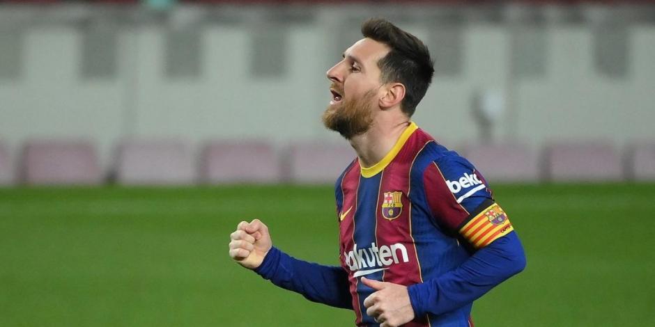 Lionel Messi durante un encuentro con el Barcelona este año.