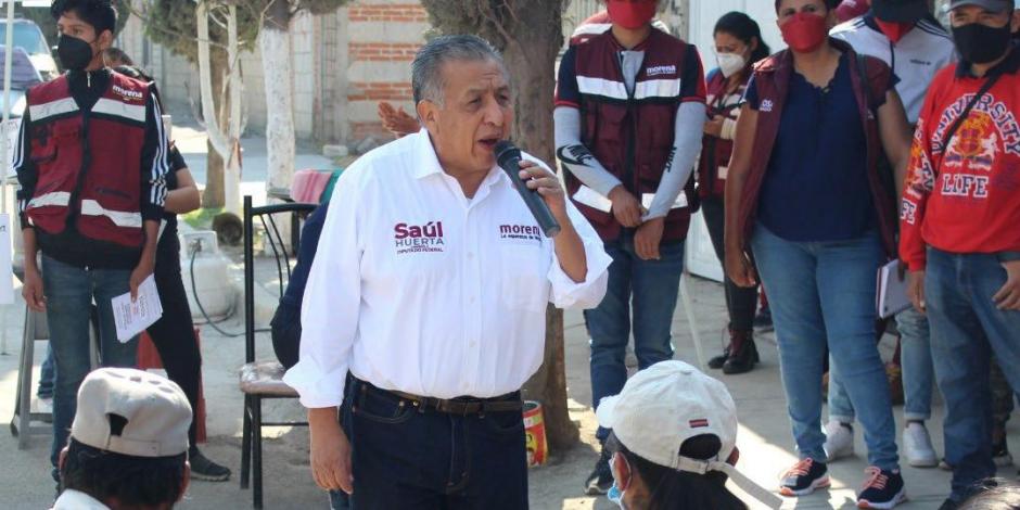 Benjamín Huerta, en un acto proselitista el 20 de abril pasado.