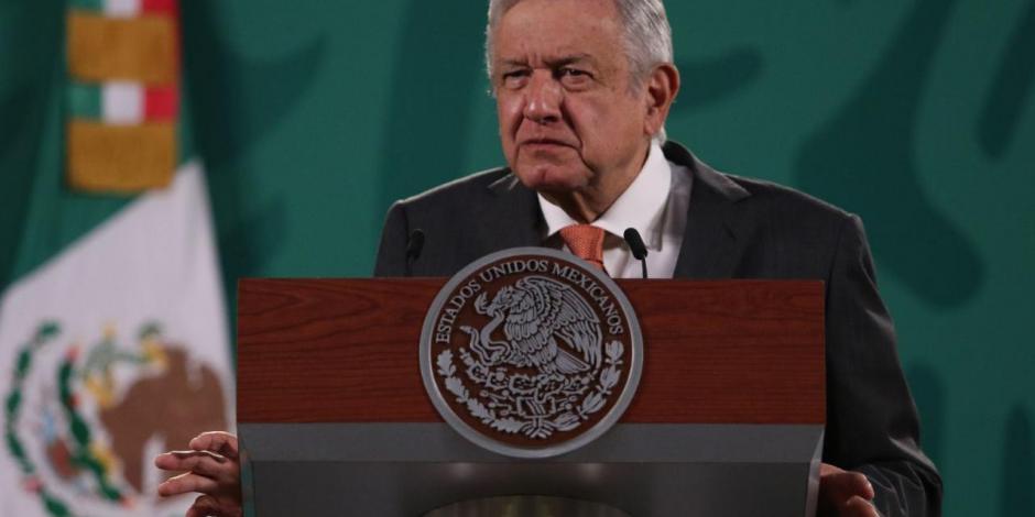 Andrés Manuel López Obrador (AMLO), presidente de México, en conferencia de prensa en Palacio Nacional, el 29 de abril de 2021.