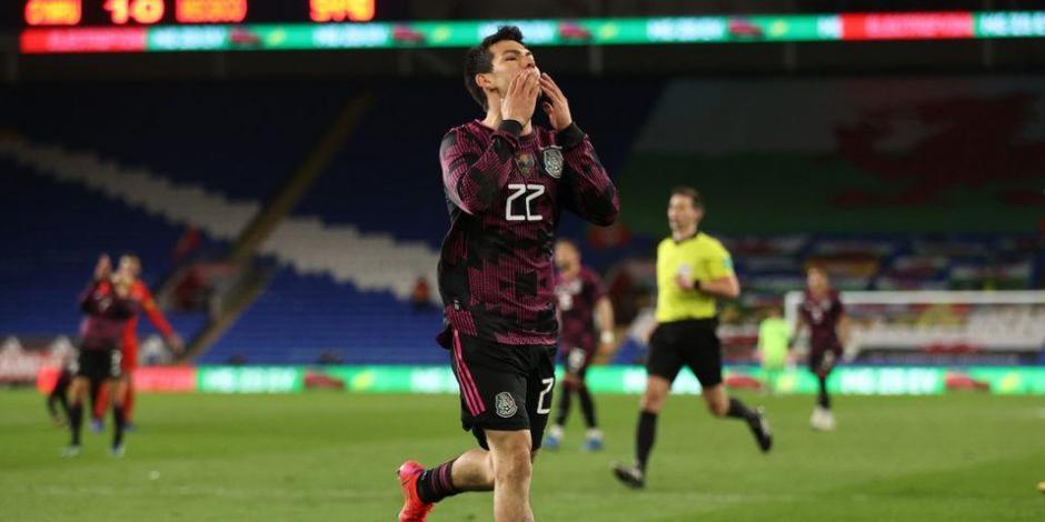 Hirving Lozano festeja el gol con el que la Selección Mexicana derrotó a Costa Rica en marzo pasado en Austria.