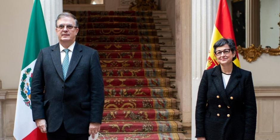 Marcelo Ebrard y la ministra de Asuntos Exteriores, Unión Europea y Cooperación del Reino de España, Arancha González Laya.