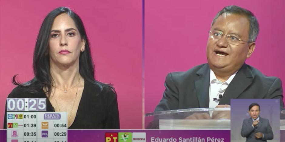 Lía Limón, candidata de la alianza "Va por México" a la alcaldía Álvaro Obregón, en debate entre aspirantes.