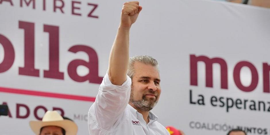 Ramírez Bedolla en su cierre de campaña, el 2 de junio.