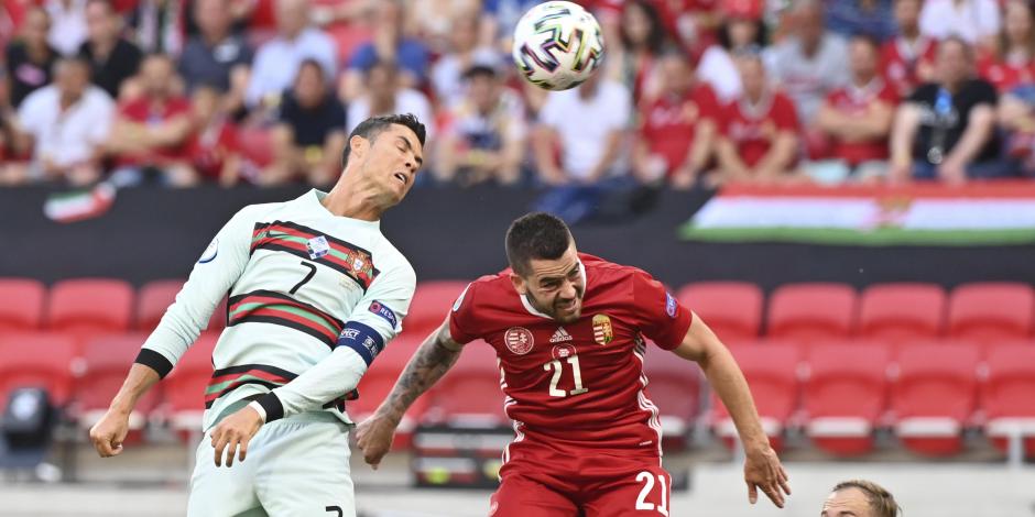Una acción del duelo entre Portugal y Hungría de la Eurocopa 2021