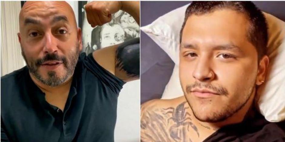 Christian Nodal se burla de Lupillo Rivera y de cómo se borró el tatuaje de Belinda