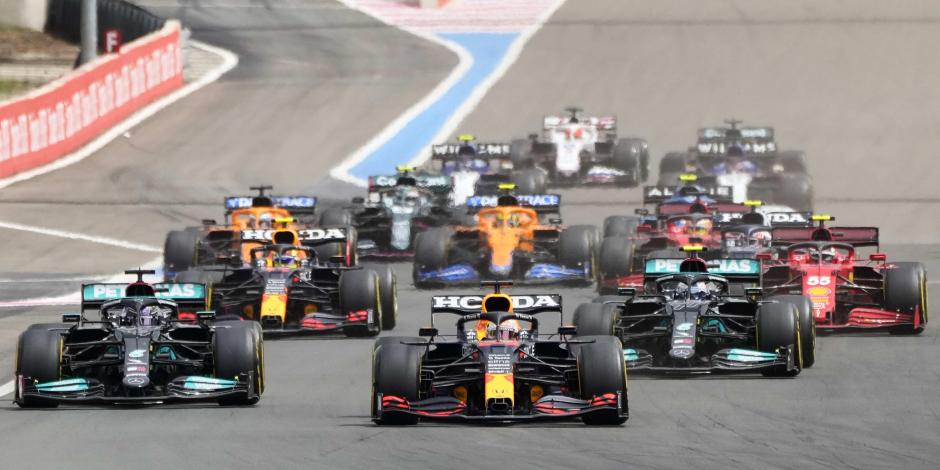 Una acción de la carrera del Gran Premio de Francia de la F1