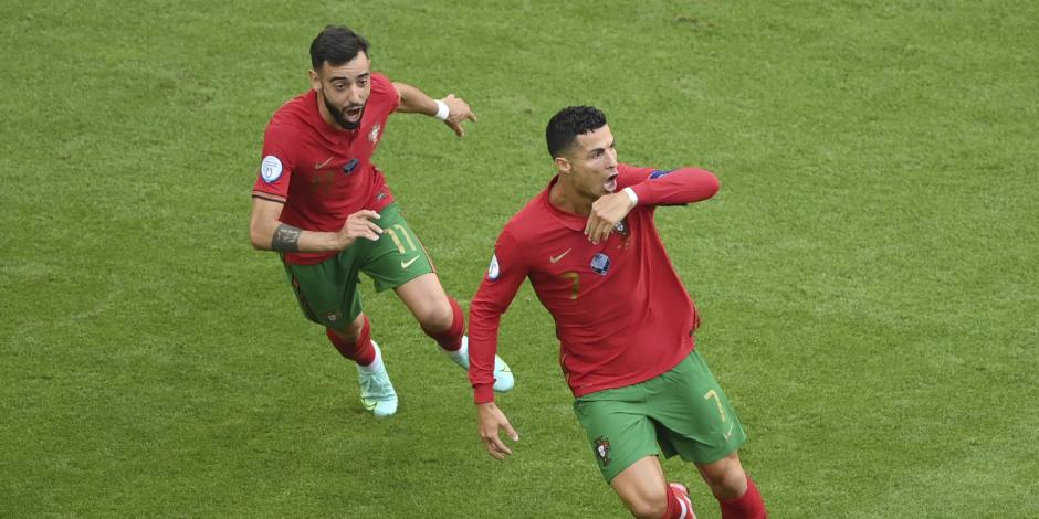 Cristiano Ronaldo festeja el gol que anotó durante el Portugal vs Alemania de la Eurocopa 2021 el pasado 19 de junio.