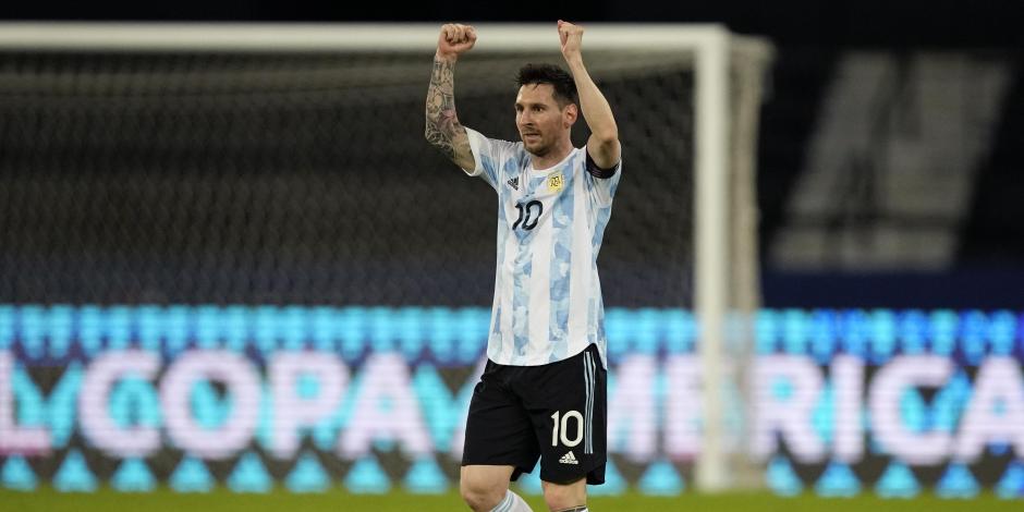 Lionel Messi celebra el gol de Argentina contra Chile en su debut en la Copa América 2021 el pasado 14 de junio.