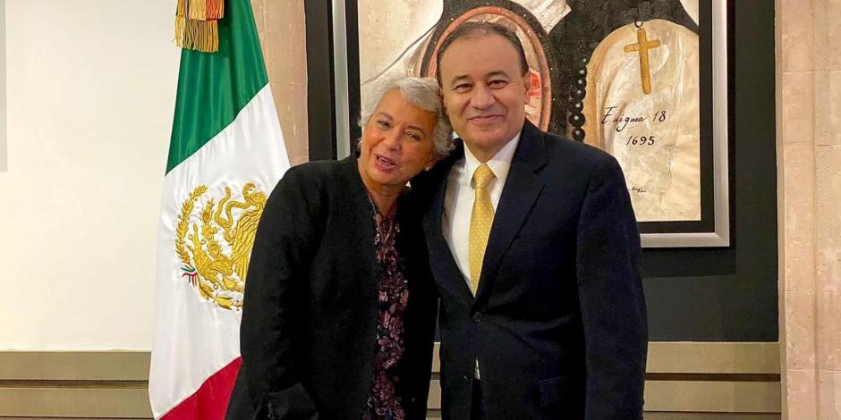 La secretaria de Gobernación, Olga Sánchez Cordero, se reunió con el gobernador electo de Sonora, Alfonso Durazo.