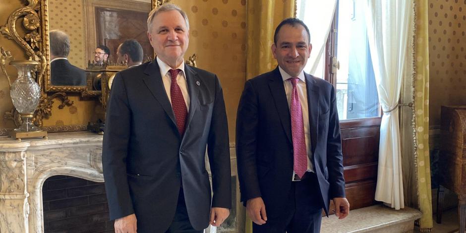 Arturo Herrera Gutiérrez, secretario de Hacienda, sostuvo un encuentro con Ignazio Visco, gobernador del Banco Central de Italia