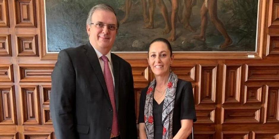 El canciller Marcelo Ebrard y la jefa de Gobierno de la CDMX, Claudia Sheinbaum.