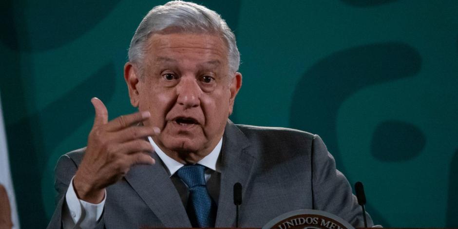 El Presidente López Obrador en conferencia matutina, este miércoles.