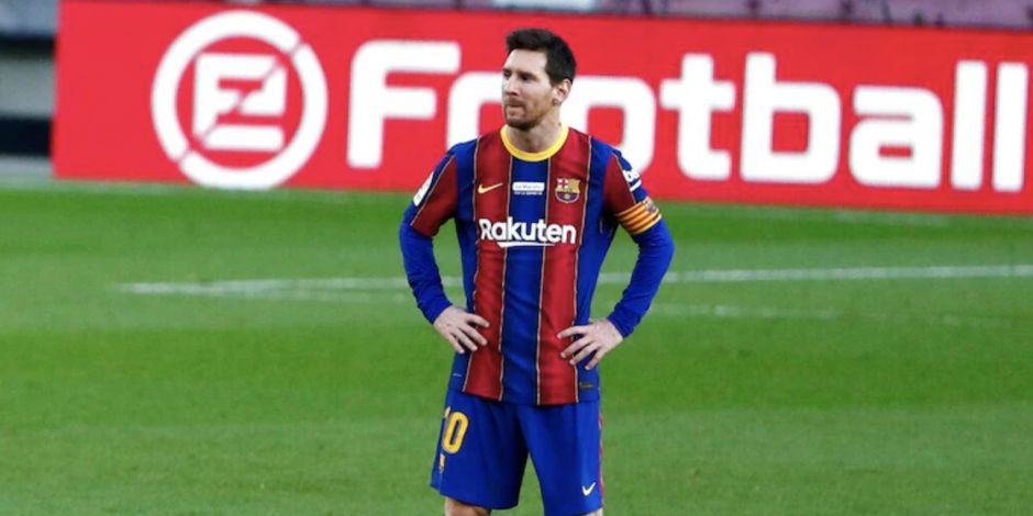 Lionel Messi durante un partido con el Barcelona la temporada pasada.