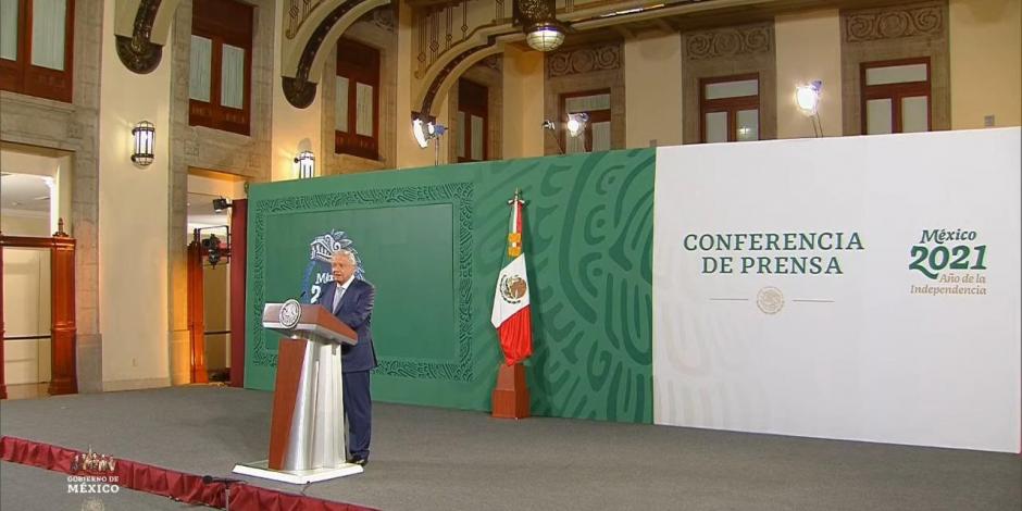 AMLO, presidente de México, en su conferencia de este jueves 15 de julio.