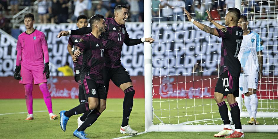 Jugadores de México celebran un gol contra Guatemala en la Copa Oro el pasado 14 de julio.