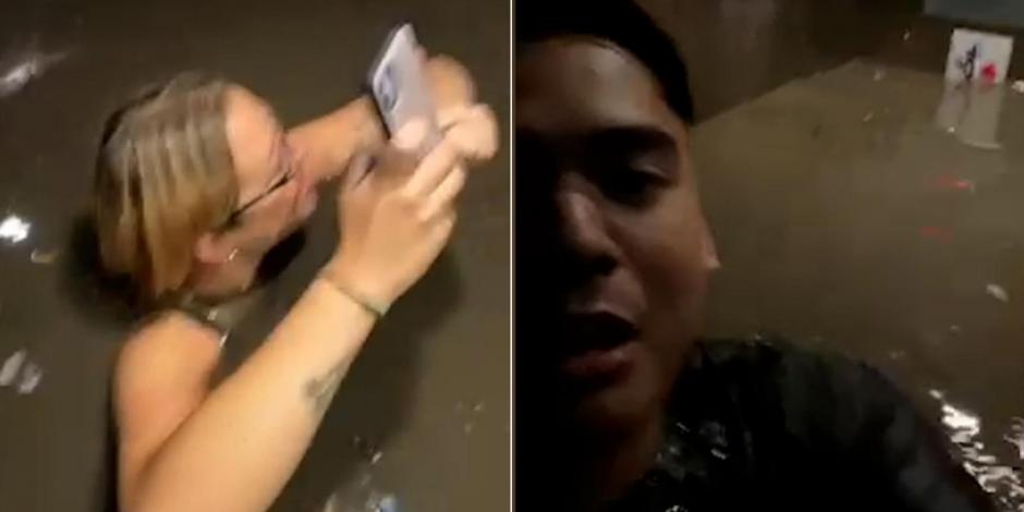 Capturas del video que los jóvenes dentro del elevador